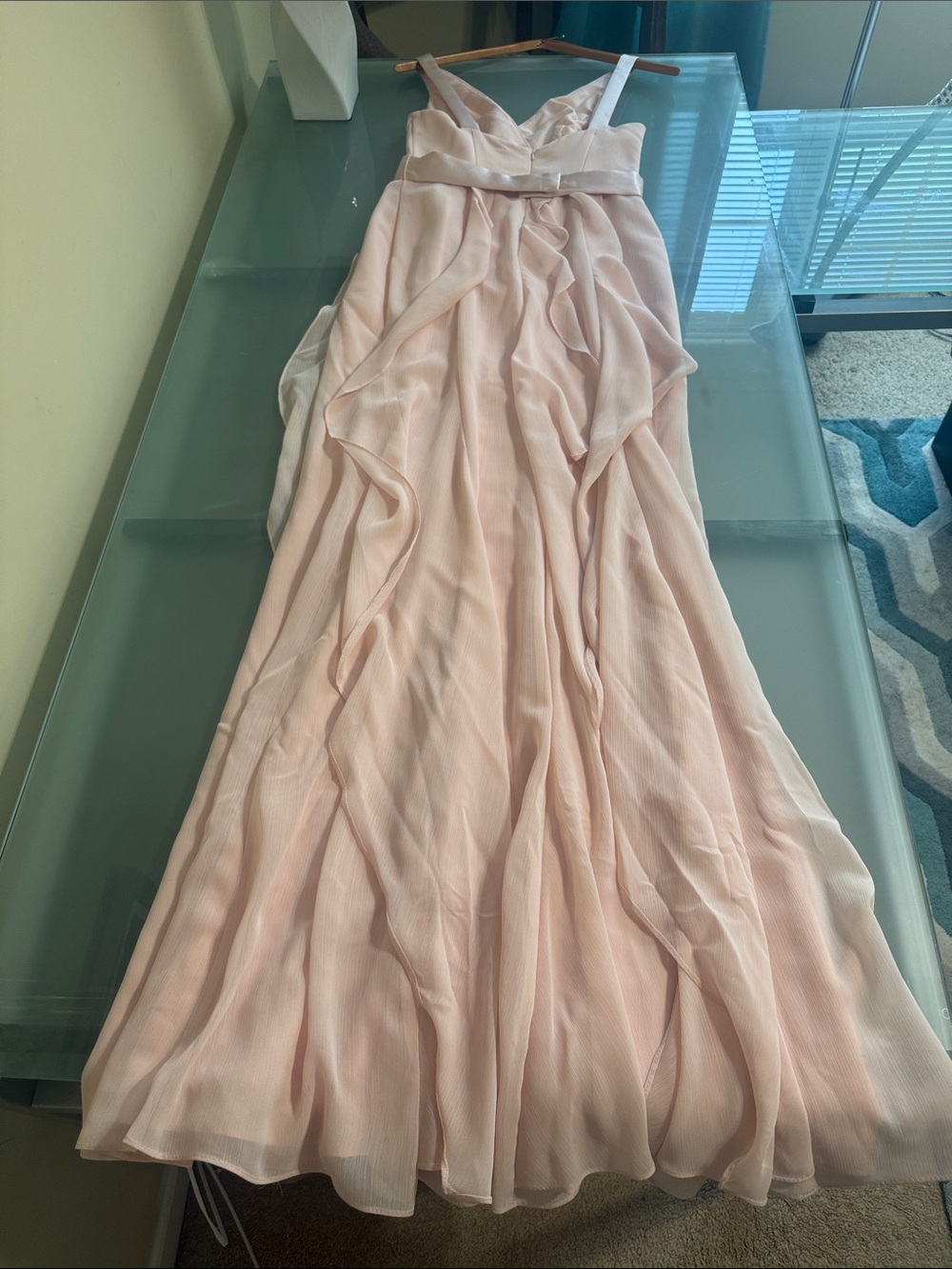 WHITE By Vera Wang in BLUSH Backless Maxi Gown Size 4 Romantic Wedding Guest - Picture 3 of 11